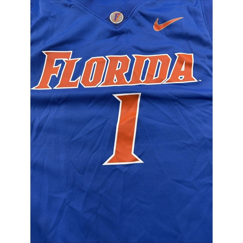 Nike Blue University Of Florida Gator Basketball Jersey #1 Size XL UF Gainsville - Picture 2 of 12